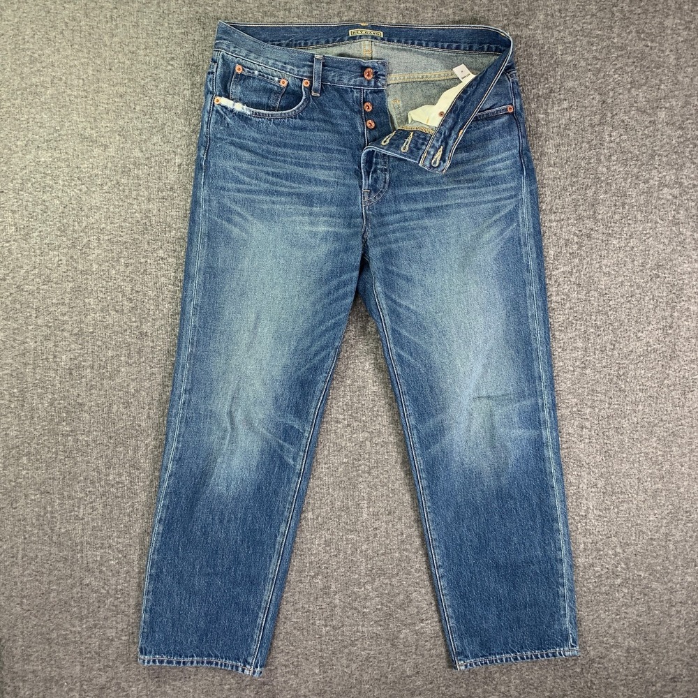 Hey Gang Jeans Mens 34x27 Denim Blue Relaxed Cotton Made In USA